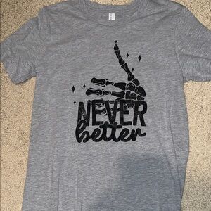 Bella Canvas Gray Short Sleeve Tee with Black Print